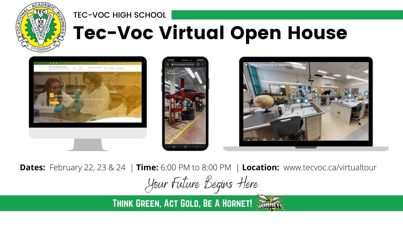 Tec Voc Virtual Open House February 22 23 24 6pm to 8pm